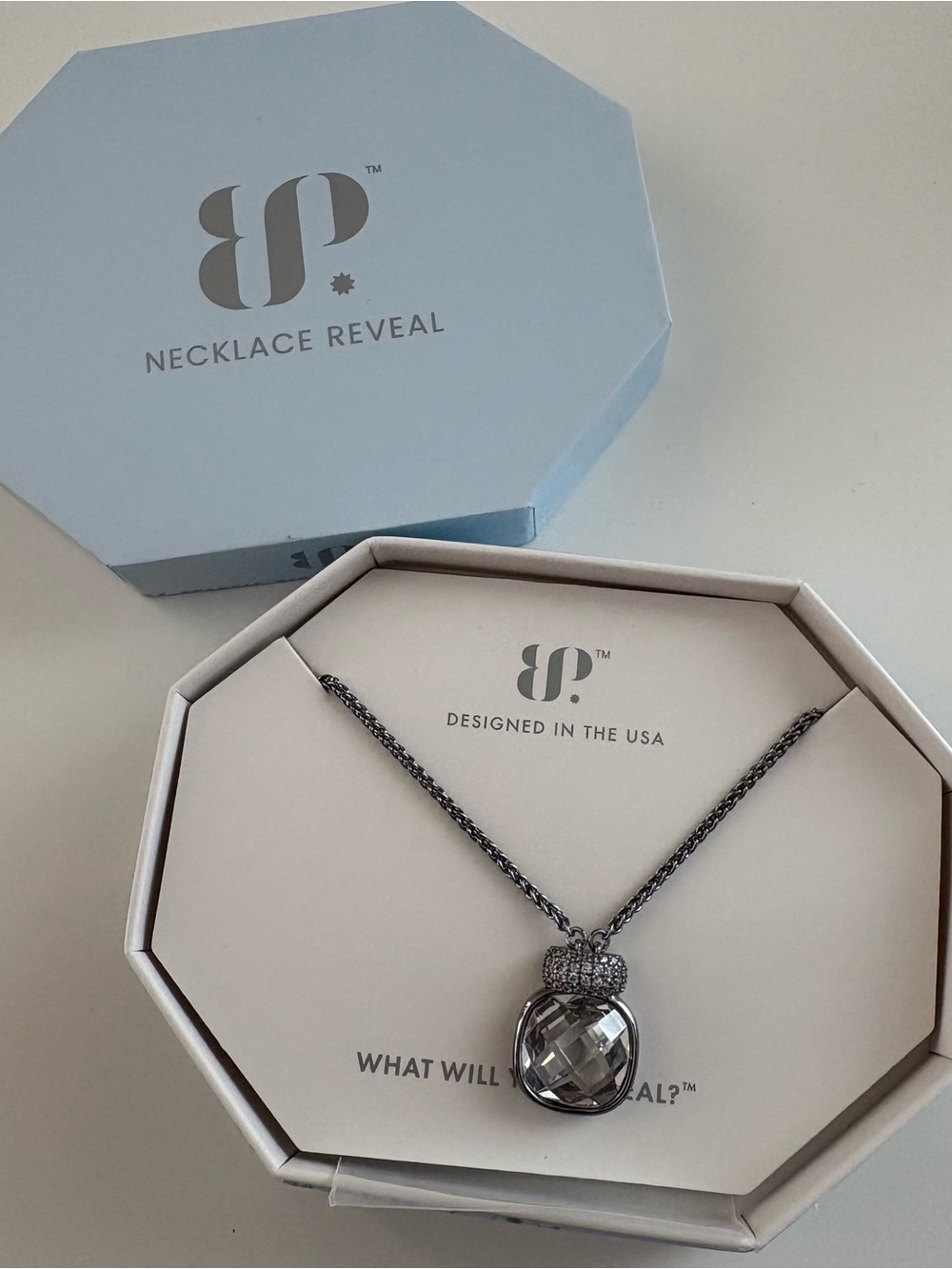Bomb Party Shining Unapologetically Necklace NK67481 Diamond CZ Hematite Plating